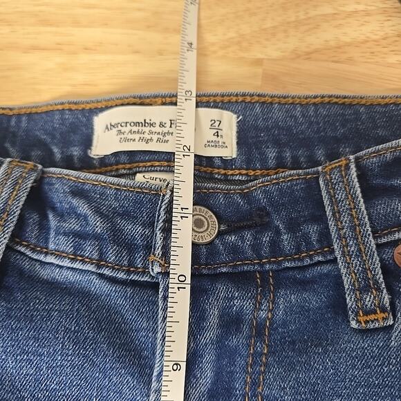 Abercrombie & Fitch The Ankle Straight Ultra High Rise Jeans size 27 Distressed - Picture 6 of 11
